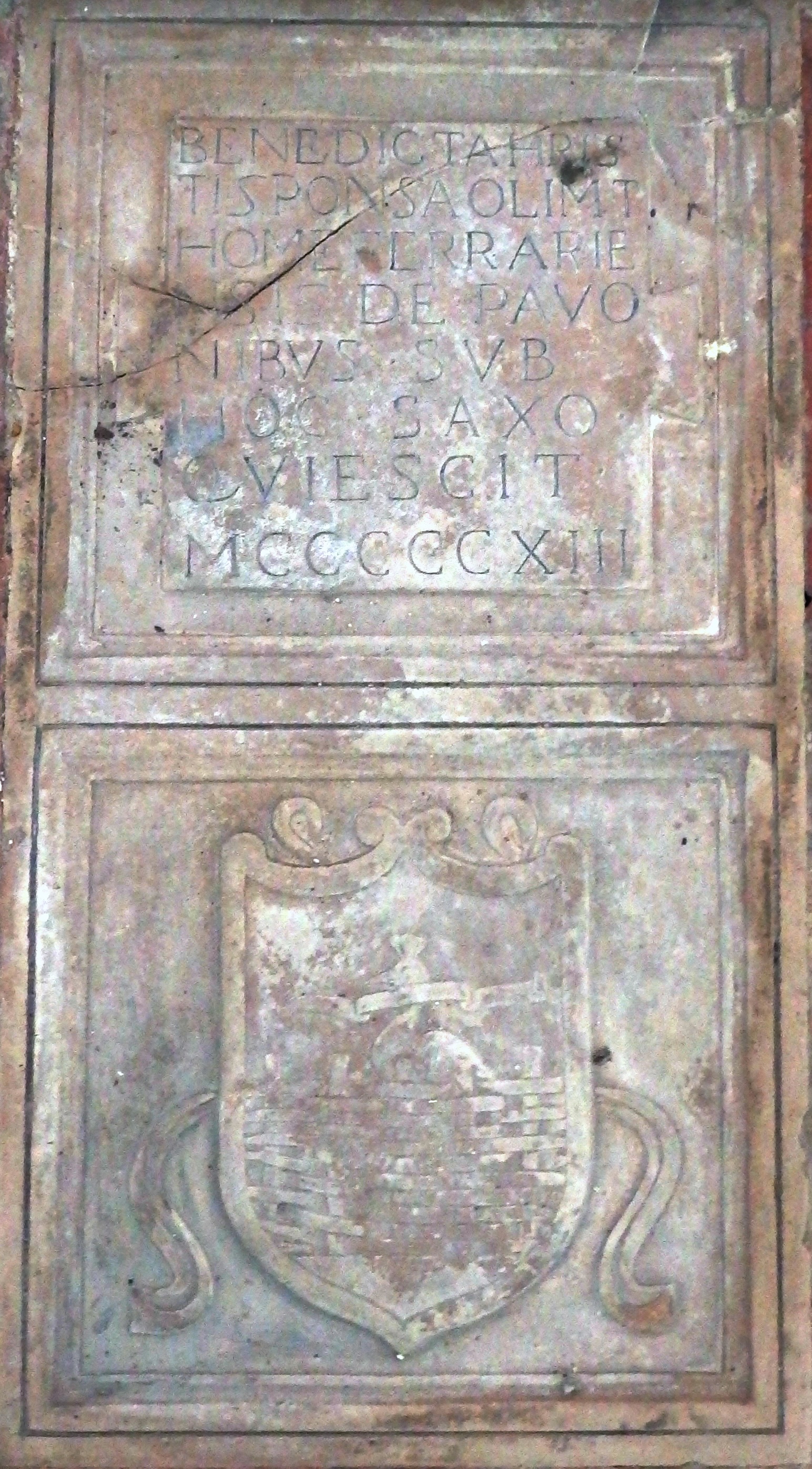 Pietra tombale di Cassandra Pavoni